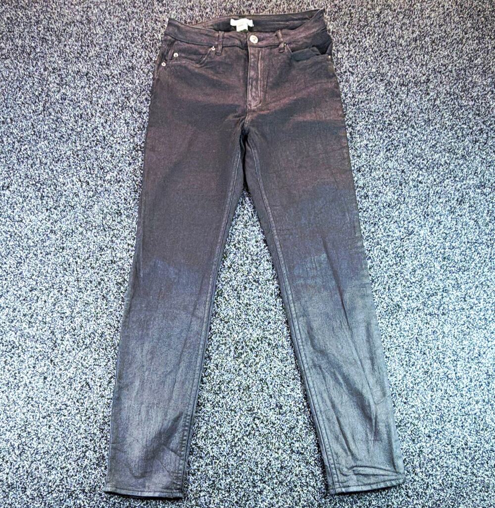 H&M Women’s Dark Wash Gray Slim Fit Skinny 5-Pocket Stretch Denim Jeans 6